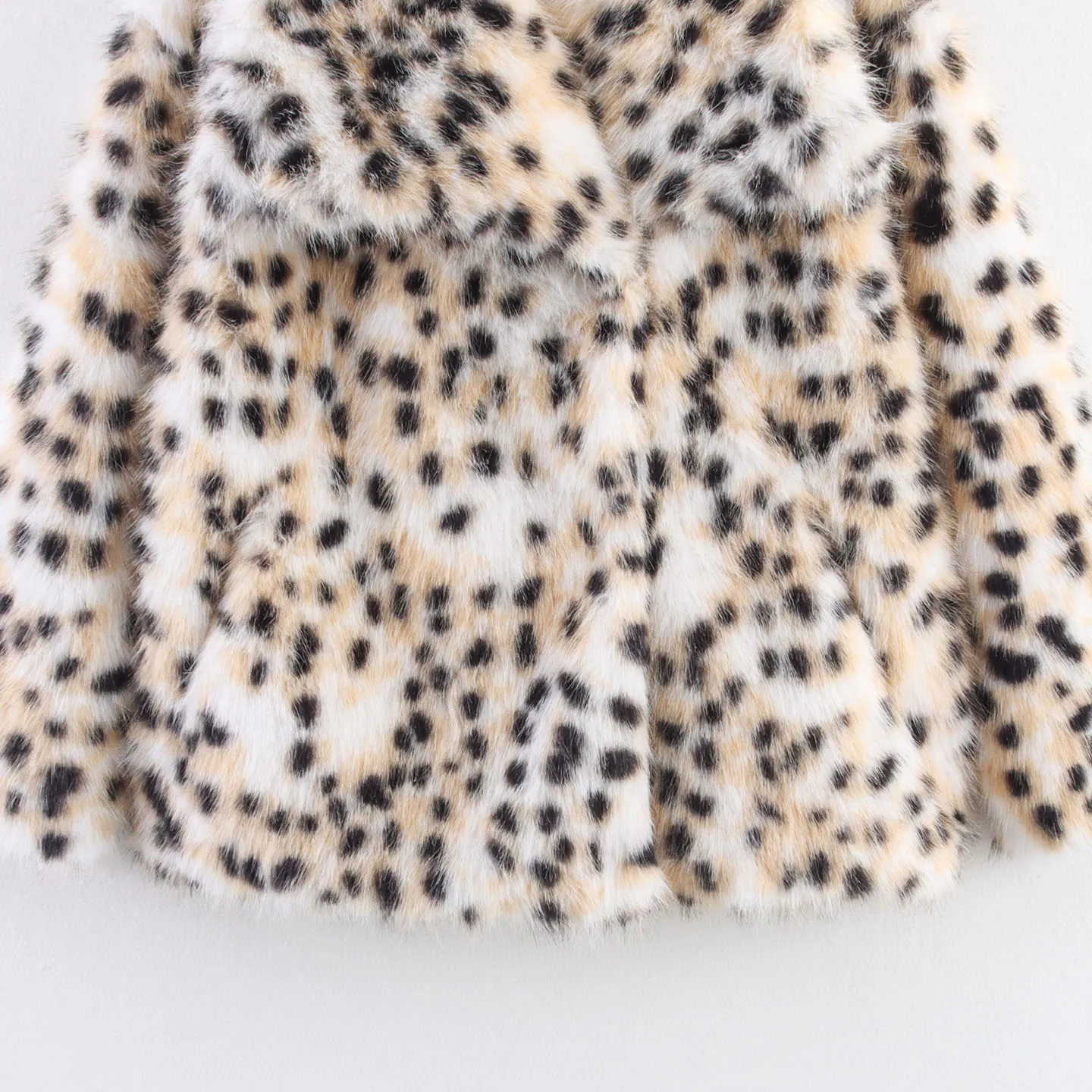 เสื้อโค้ทลายเสือดาวแฟชั่น ปกใหญ่ ขนเทียม เสื้อคลุมผู้หญิง ฤดูใบไม้ร่วง 2025 แบรนด์ Sle Z ทรงเข้ารูป