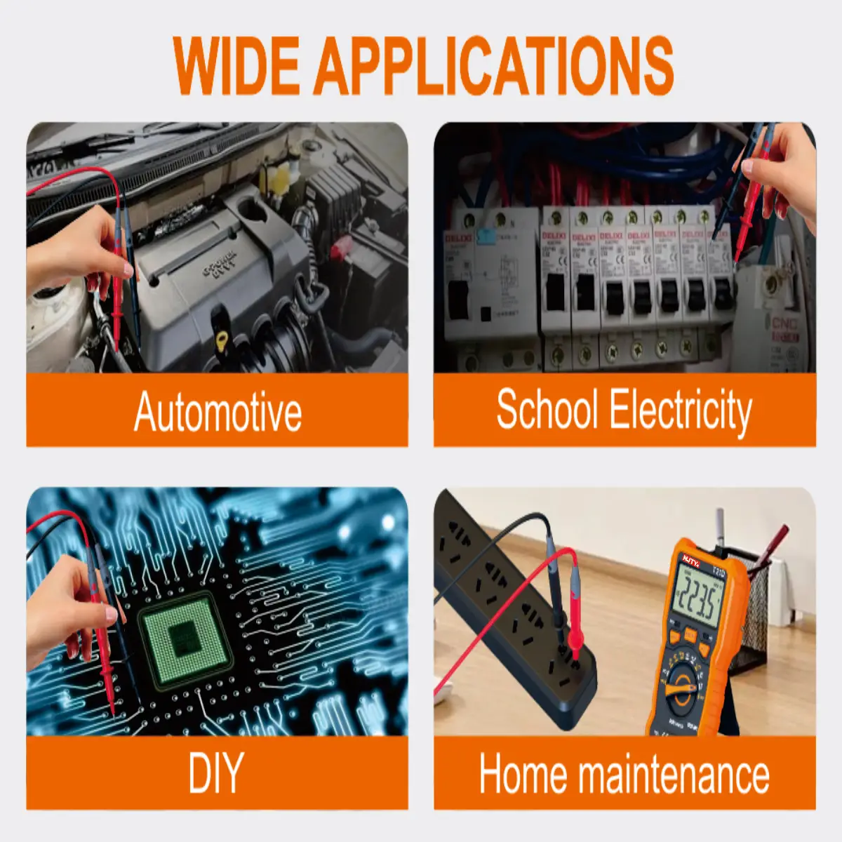 NJTY T21D Digital Multimeter 6000 Counts Voltmeter AUTO Current Resistance Temperature Diode Multi Tester with Backlight Screen