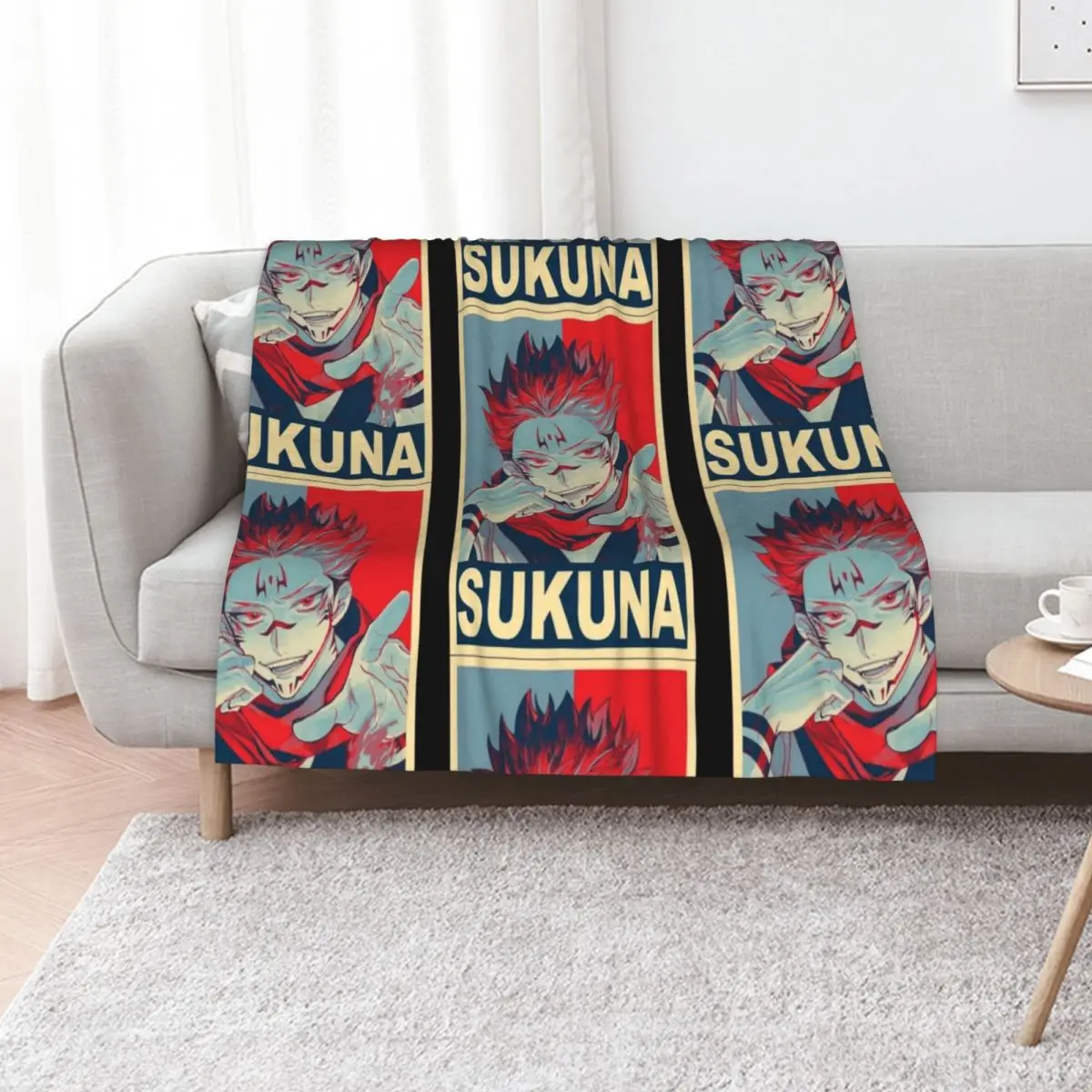 Sukuna - Poster Throw Blanket Warm Throw Blanket Gift for Anniversary