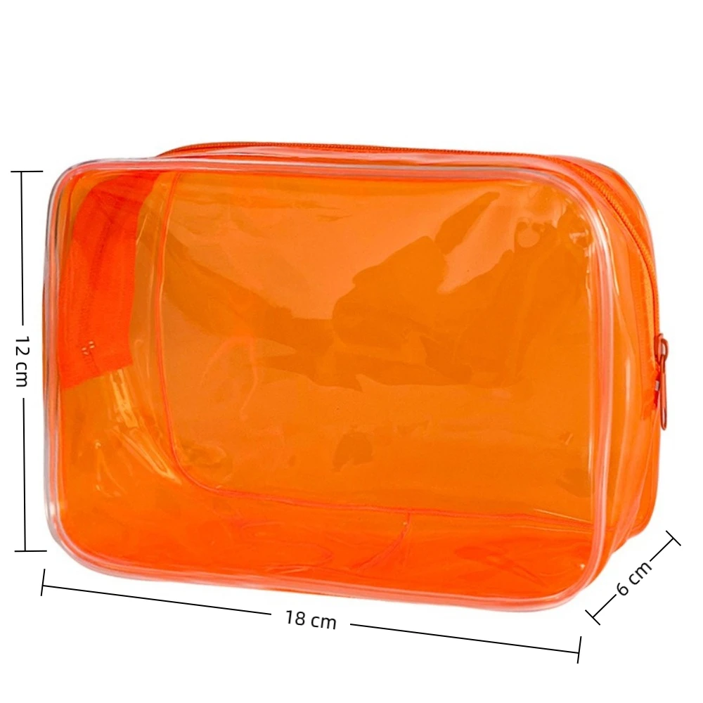 Borsa per cosmetici colorata da viaggio Borsa per trucco da donna trasparente in PVC Borsa per il lavaggio della gelatina di grande capacità Organizzatore di cosmetici