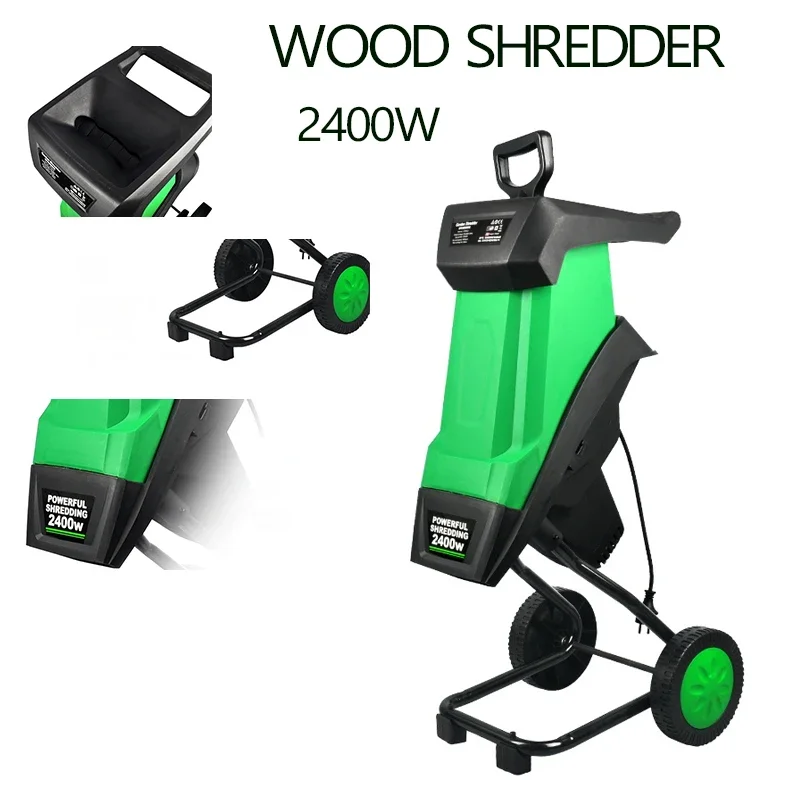 50L Electric Wood Shredder Electric Crusher Garden Tool Multifunctional Shredder of Branches of Leaves Wood Crusher 2400W