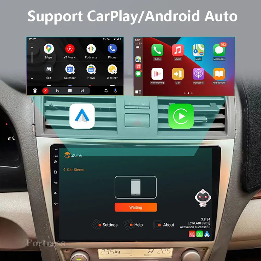 8 CORE Car Radio 2 Din Android 13 For Toyota Camry 40 2007-2011 Autoradio Multimedia Blu-ray IPS Screen Navigation GPS Carplay