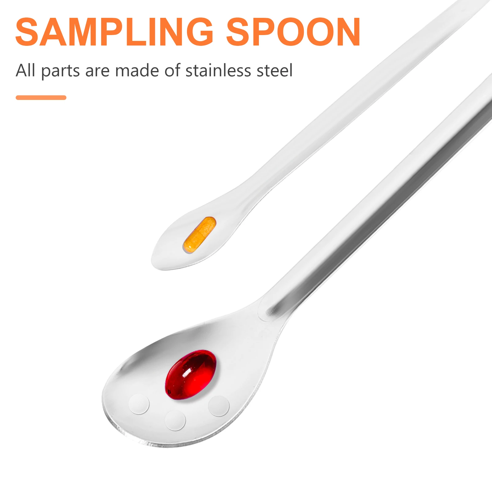 

Scoop Stainless Steel Sampling Spoon Set Measuring Double Head Laboratory Mixing