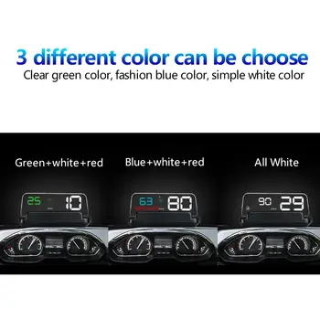 AD C500 HUD OBD Su Sıcaklığı Devir/Dakika Voltaj Alarmı Ayna Hız Göstergesi Araç Baş Üstü Ekranı Ön Cam Projeksiyon Cihazı Araç Güvenlik Alarmı 10 best sales Obd devir - №9