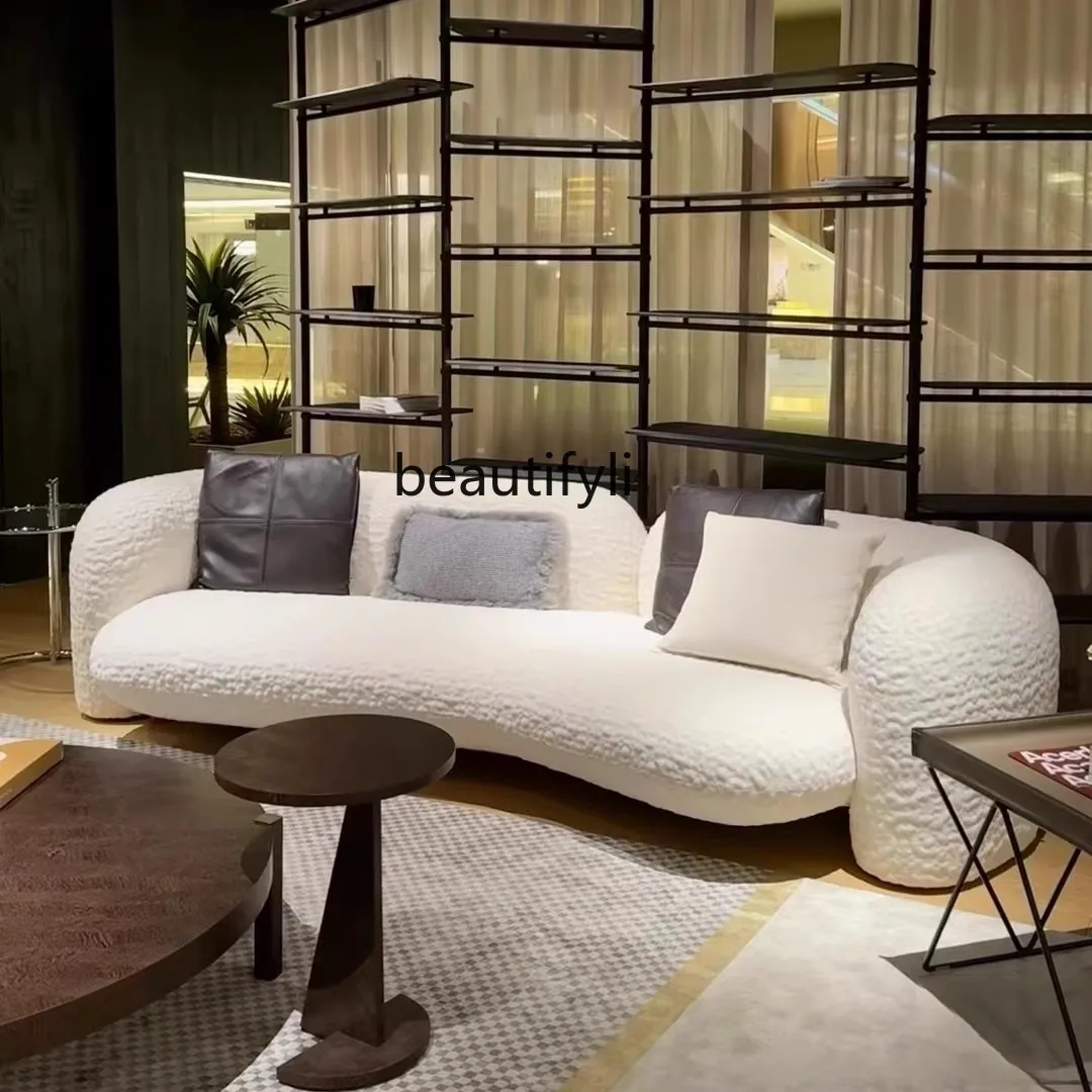

Nordic modern simple curved sofa designer creative small apartment living room, fabric sofa