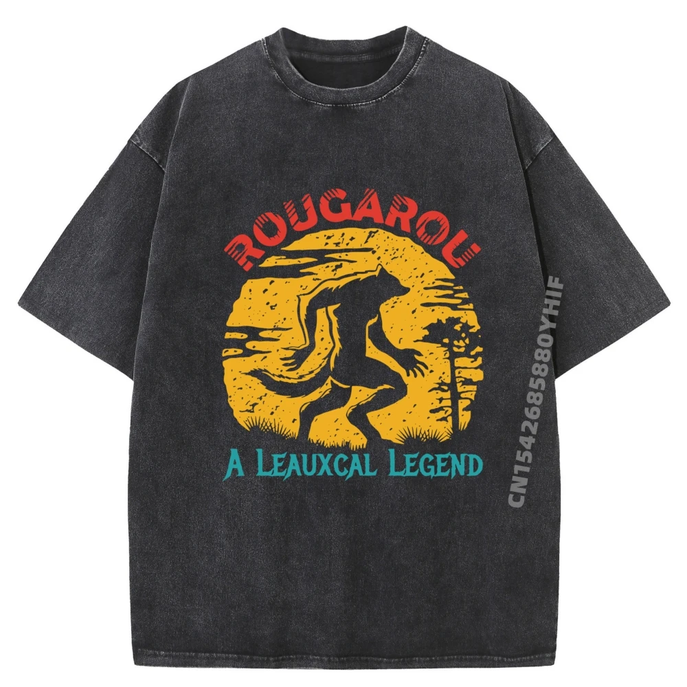 

Rougarou Leauxcal Legend Men Clothing Cotton Comfortable Washed T Shirt Men Graphic Tshirt Luxury Clothing