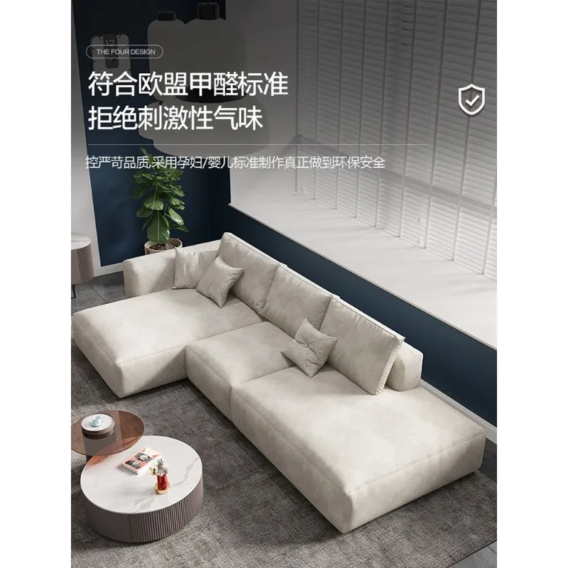 Technology cloth tofu block sofa living room simple modern small apartment concubine combination straight row double three