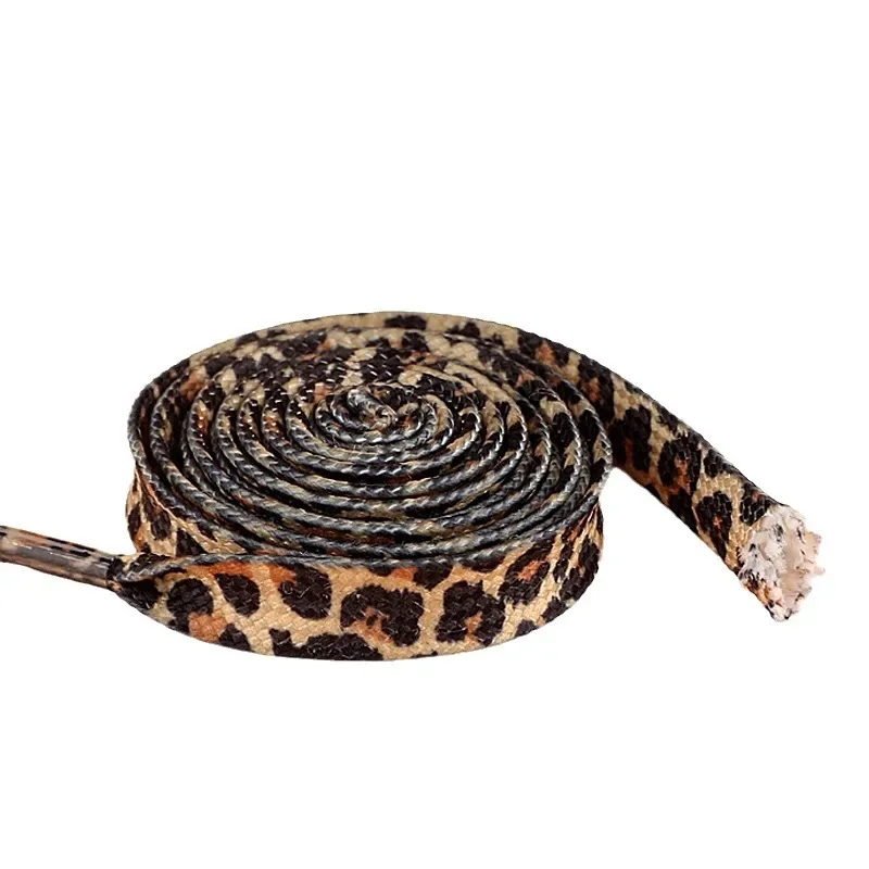 1Pair Classic Leopard Patten Print Shoelace Creative Unisex Sneakers Canvas Shoe Lace Flat Shoelaces Shoes Strings Шнурки image 6