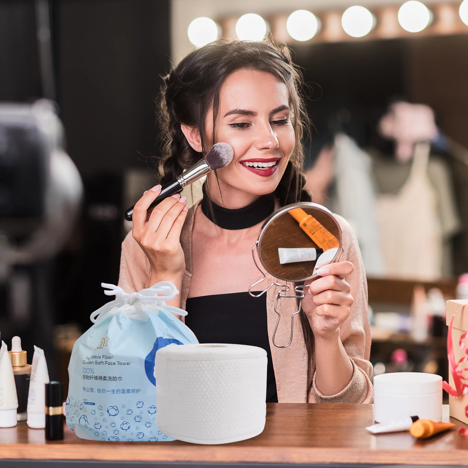 Asciugamani per il viso in cotone detergente Salviette usa e getta Struccante per il viso Puro cotone Morbido Cura delicatamente Prevenire la pelle