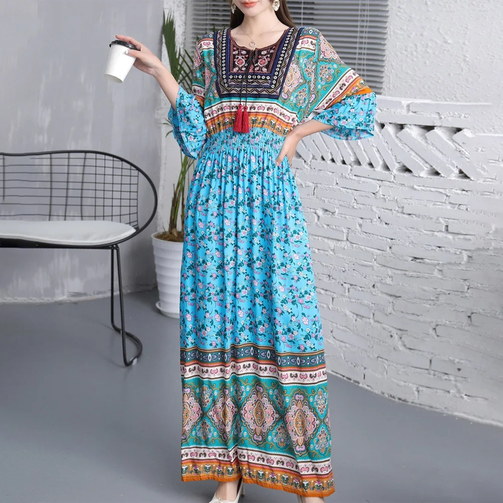 Casual Thailand Travel Beach Sundress Beach Sundress Item Fabric Summer Item Features Sundress Length Thailand Slight Stretch