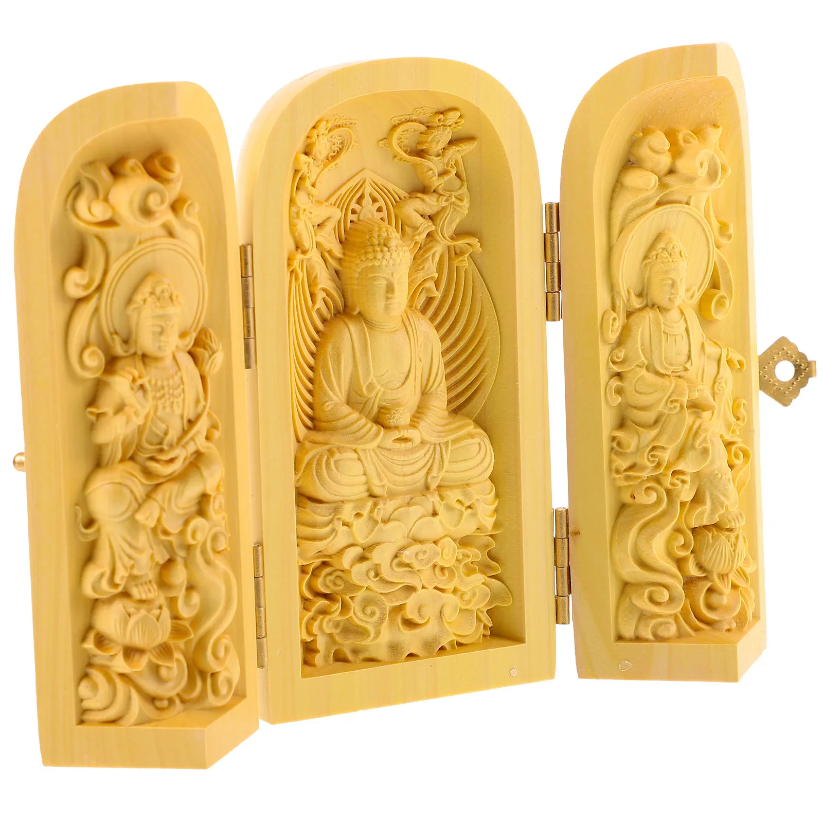 

Exquisite Wood Statue For Home Decor Small Desktop Buddha Wooden Sculpture Buddha Decor Home Decoration Mini Ornament