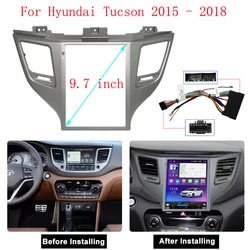 9.7 Inch For HYUNDAI Tucson IX35 2015-2018 Car Radio Stereo Android GPS MP5 Player Fascia Frame 2 Din Head Unit Dash Cover