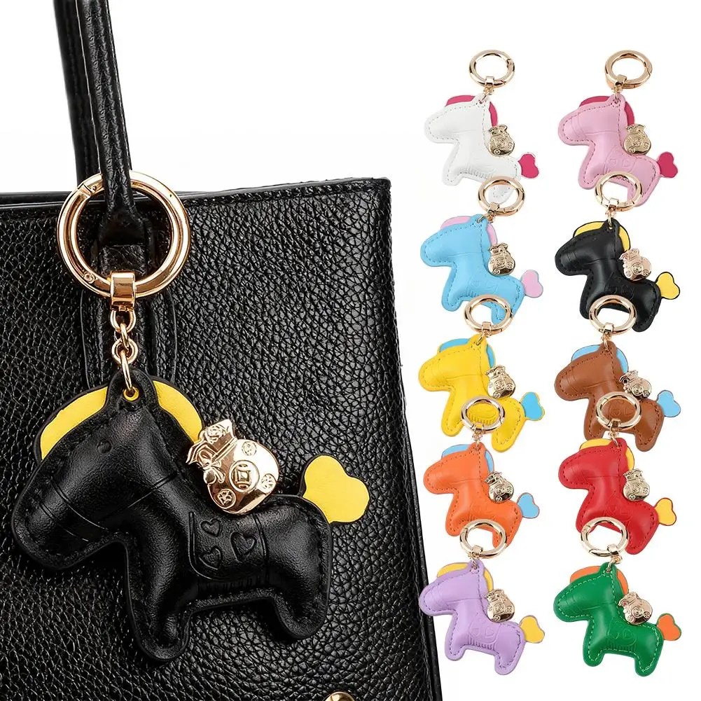 Porte-clés Cheval porte-bonheur avec pièce de monnaie, breloque pour clés de voiture et sac, cadeau significatif pour hommes et femmes
