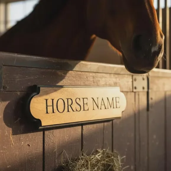 1Pc Custom Rural style Horse Stall Wooden Name Plaque,Home Equestrian Tack Room Barn Wall Door Decor,Birthday Wedding Gift