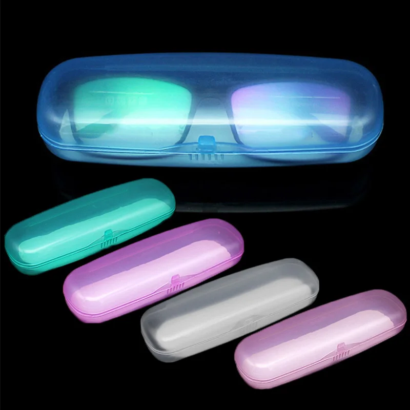 Glasses Case Lens Glasses Plastic Box Reading Glasses Protector Snap-on Organizer Translucent Storage Box Eyeglasses Accessories