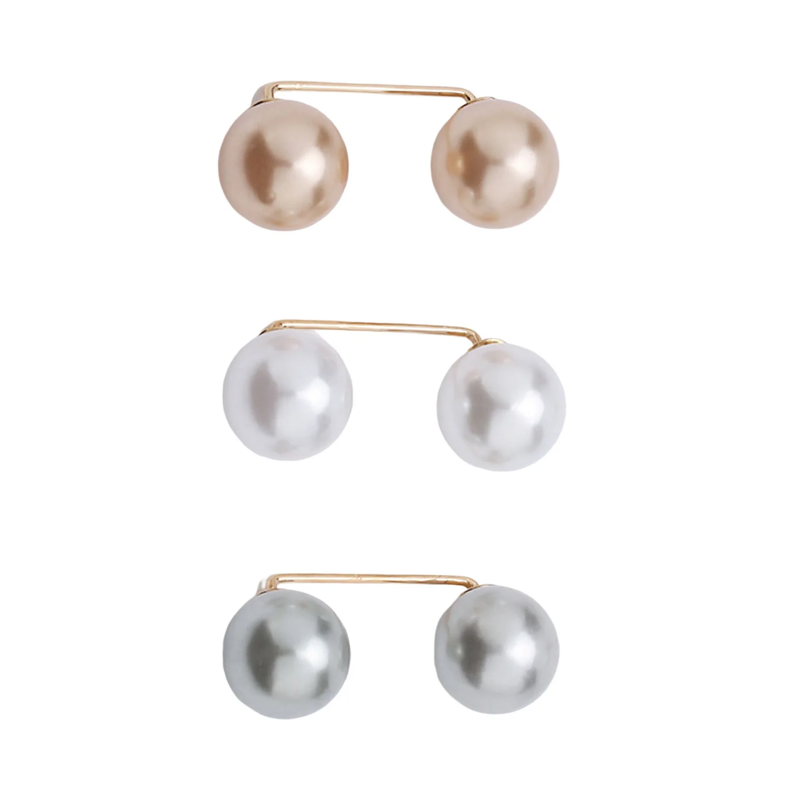 3 Pieces Faux Pearl Brooch Anti-Exposure Neckline Safety Pins for Women Girls Wedding Party Decorations