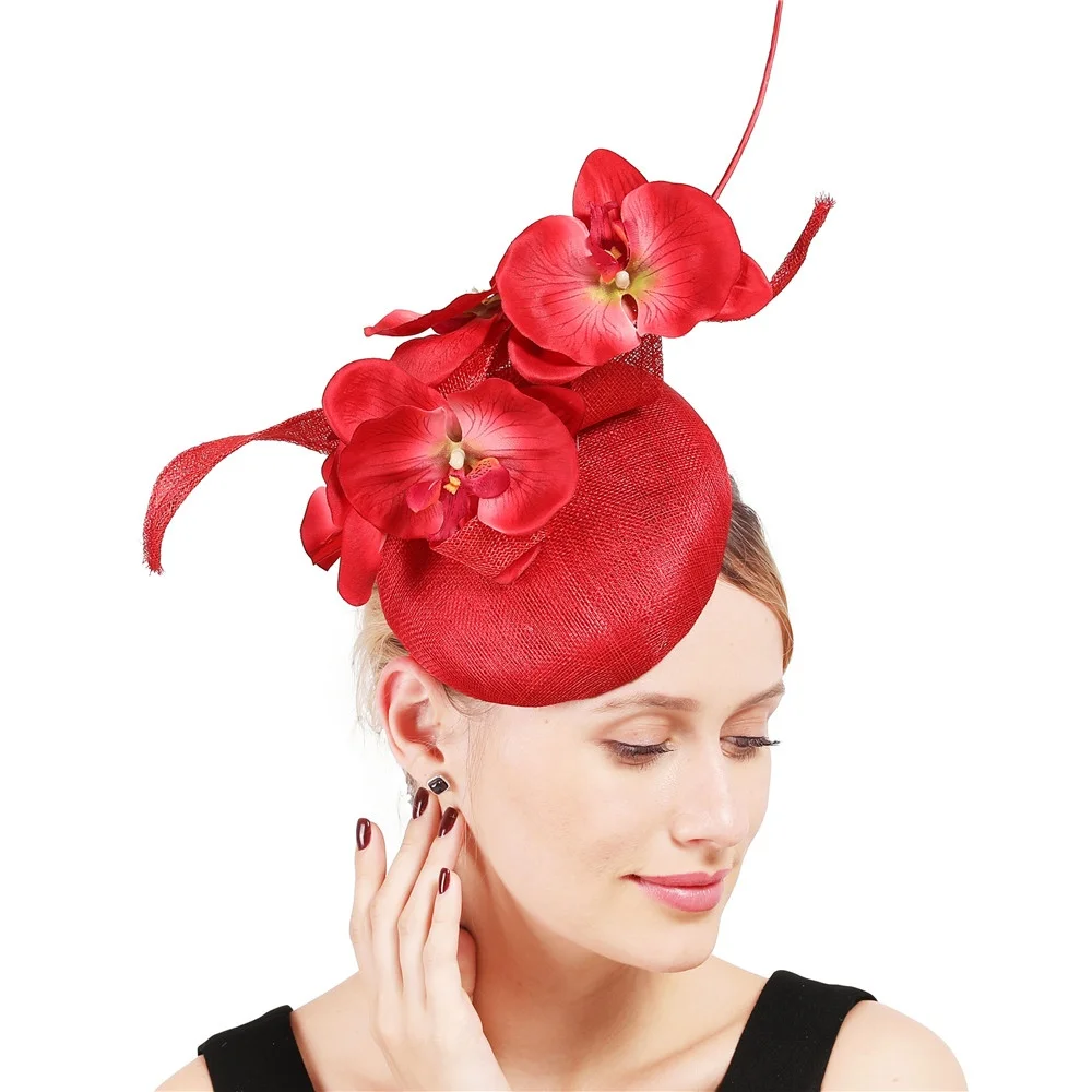 Hochwertige Sinamay-Fascinator-Hüte für Damen mit Haarspange für Hochzeit, Kirche, Party, Rennen, Kopfbedeckung, Braut, Hochzeit, Haarschmuck – Detail 3