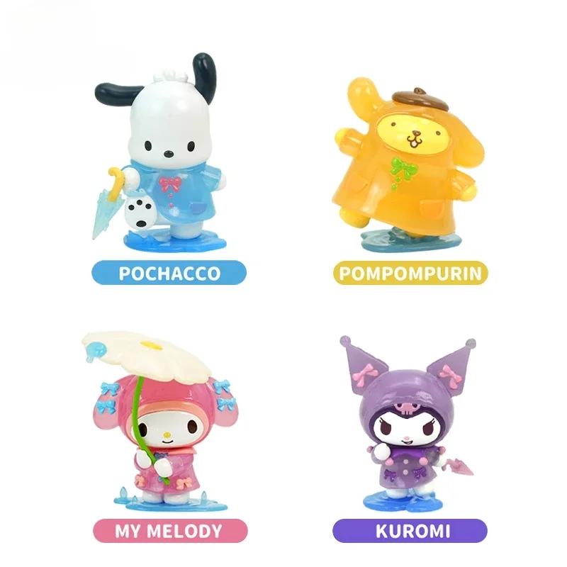 

Sanrio Characters Rainy Day Cute Figure Blind Box Toy Table Decoration My Melody Kuromi Pompompurin Pochacco Girls Boys Gifts