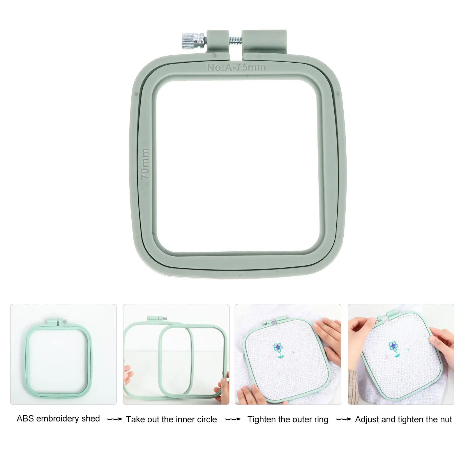 

5Pcs Mini Cross Stitch Hoops Plastic Square Embroidery Frame Adjustable for DIY Embroidery Supplies Cross Stitch Rings