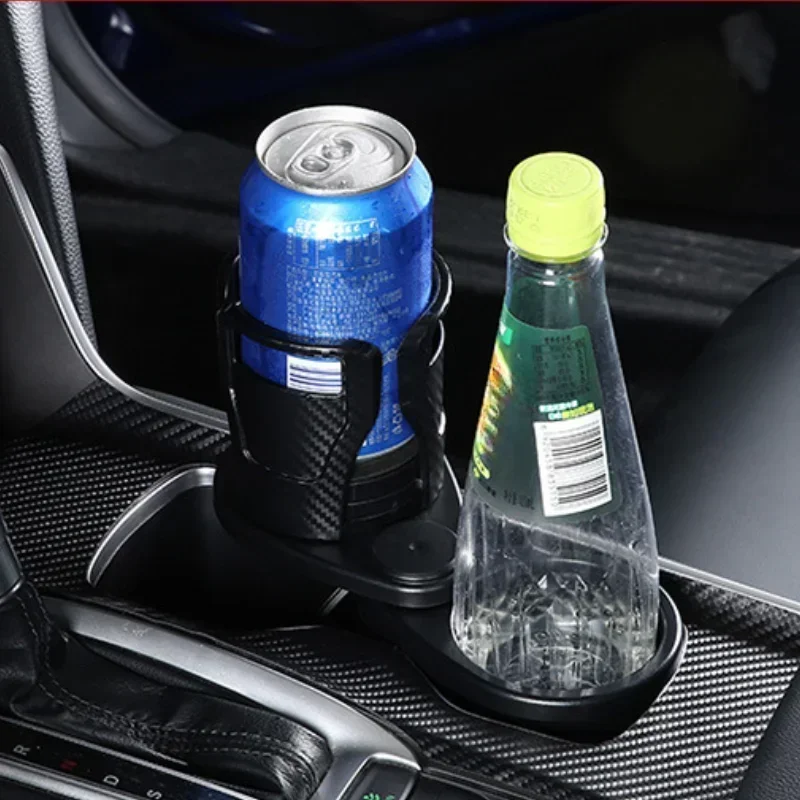 1PC Car cup holder carbon fiber car water cup holder is divided into two parts and rotated to save space car cup holder