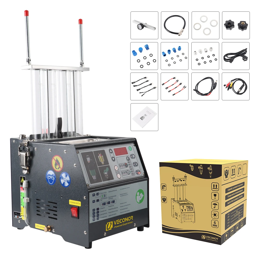 Fuel Injector Tester Cleaning Machine Injector Ultrasonic Cleaner 4-Cylinders