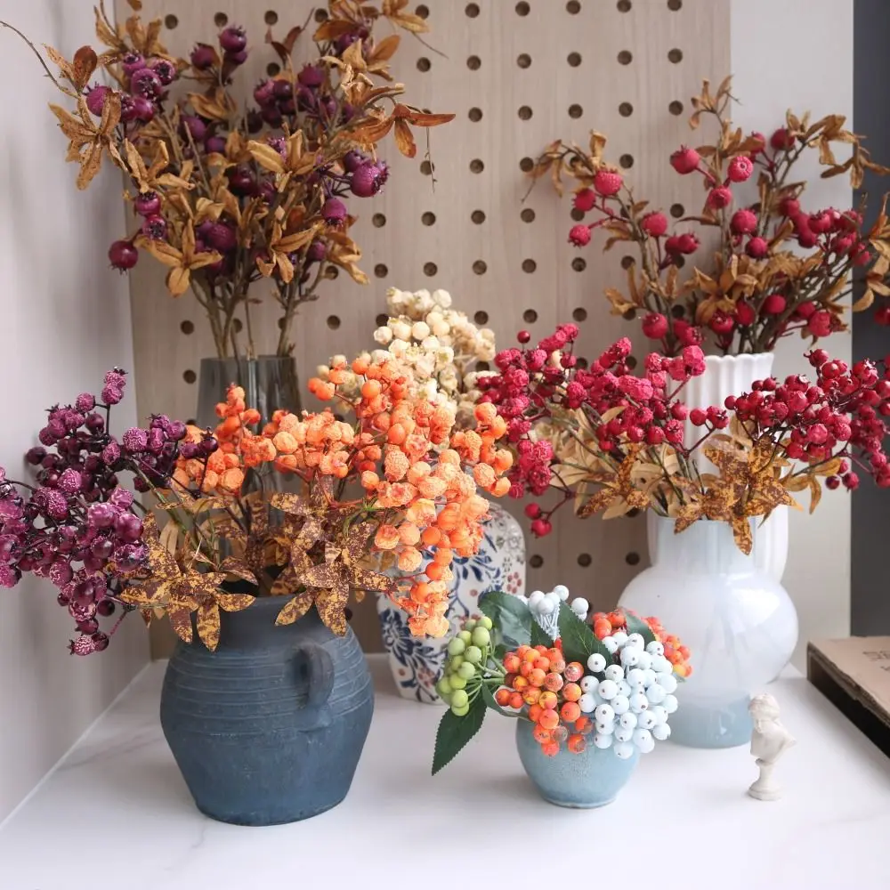 Amerikanisches Pastoral-Arrangement mit künstlichen Beeren, künstliche Weihnachtsblumen, DIY-Beeren-Requisiten – Detail 6