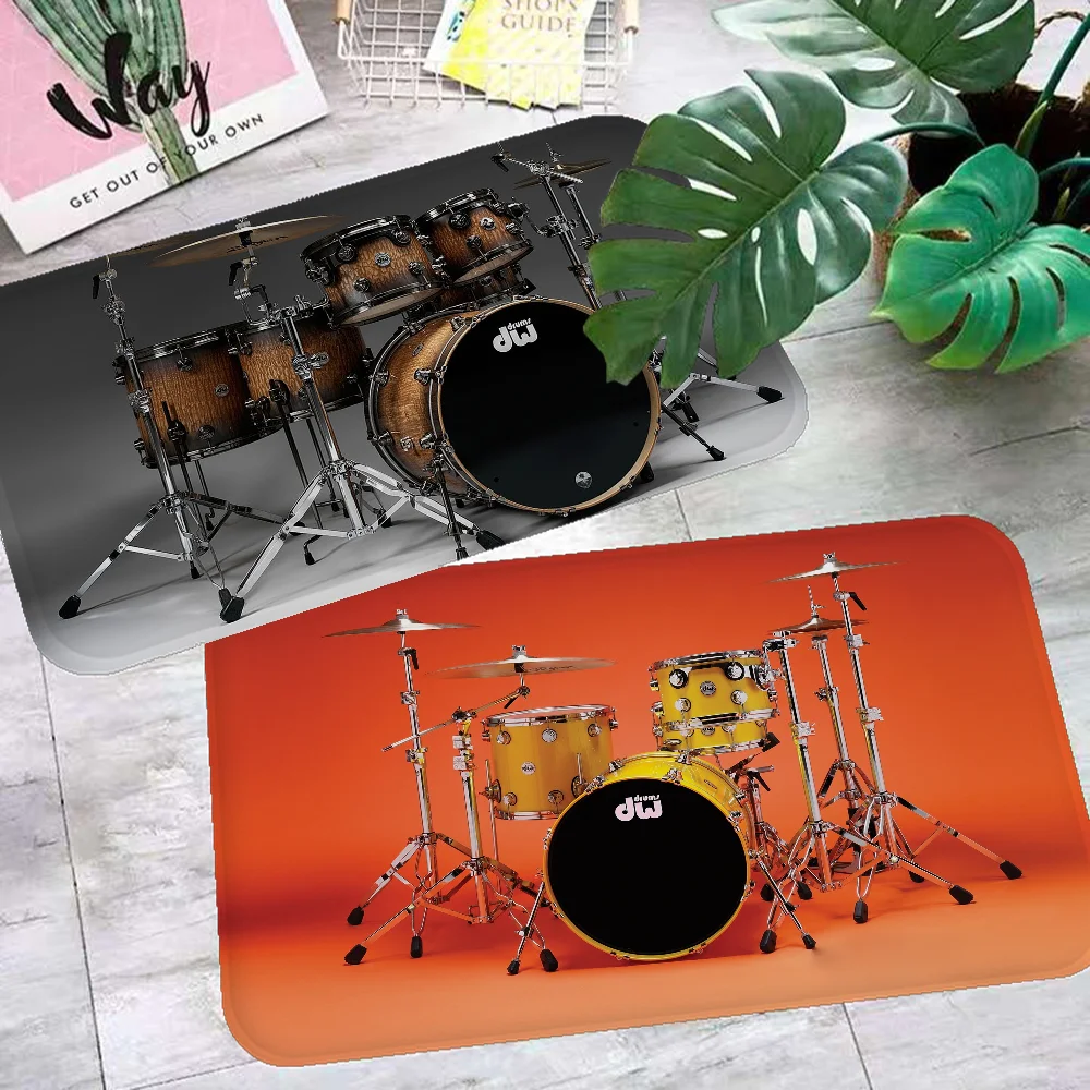 Drum Kit Music Drum Set Instruments Kitchen Mat Nordic Style Bedroom Living Room Doormat Home Balcony Anti-Slip Welcome Rug