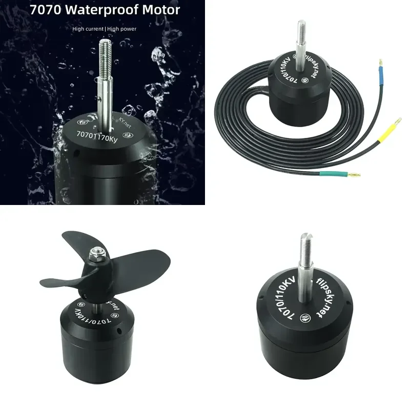 Durable Low Noise 7070 IP58 Full Waterproof Underwater Motor 4300W 110KV High Power Propulsion Motor for Ocean Efoil