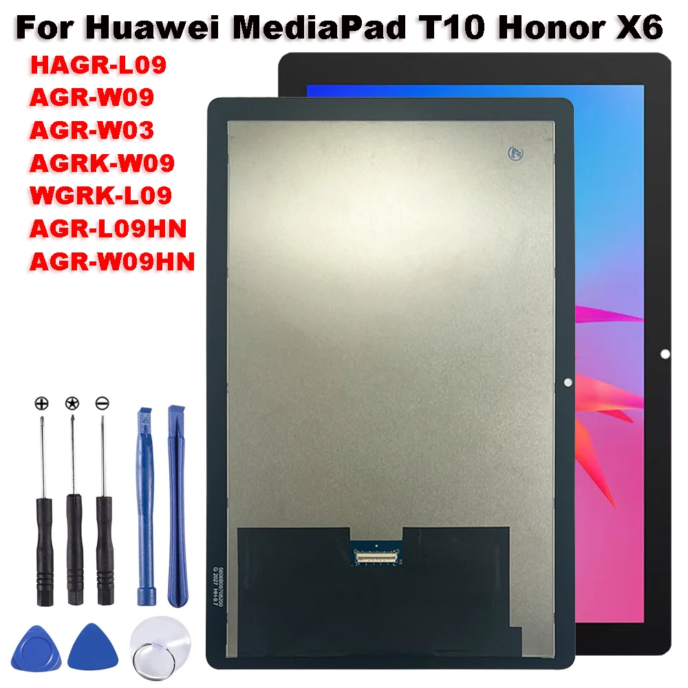 

Для Huawei MediaPad T10 Honor Pad X6 HAGR-L09 AGR-W09 AGR-W03 AGRK WGRK W09HN ЖК-дисплей с цифровым преобразователем сенсорного экрана в сборе