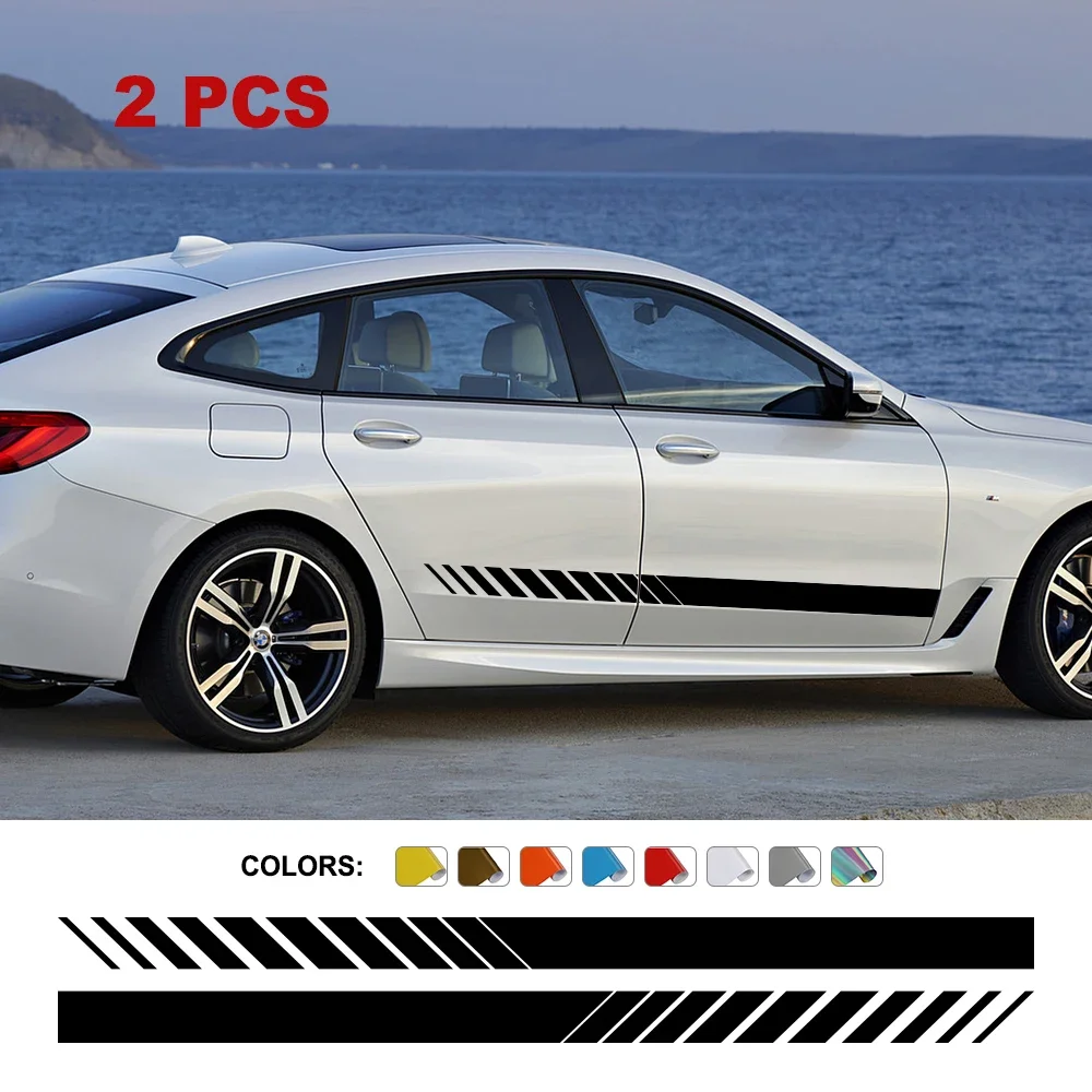 

2Pcs Car Sticker Graphics Stripes Decor Decal Vinyl Decoraion Universal For Fiat Ford BMW Jeep Hyundai Honda Kia Renualt Dacia