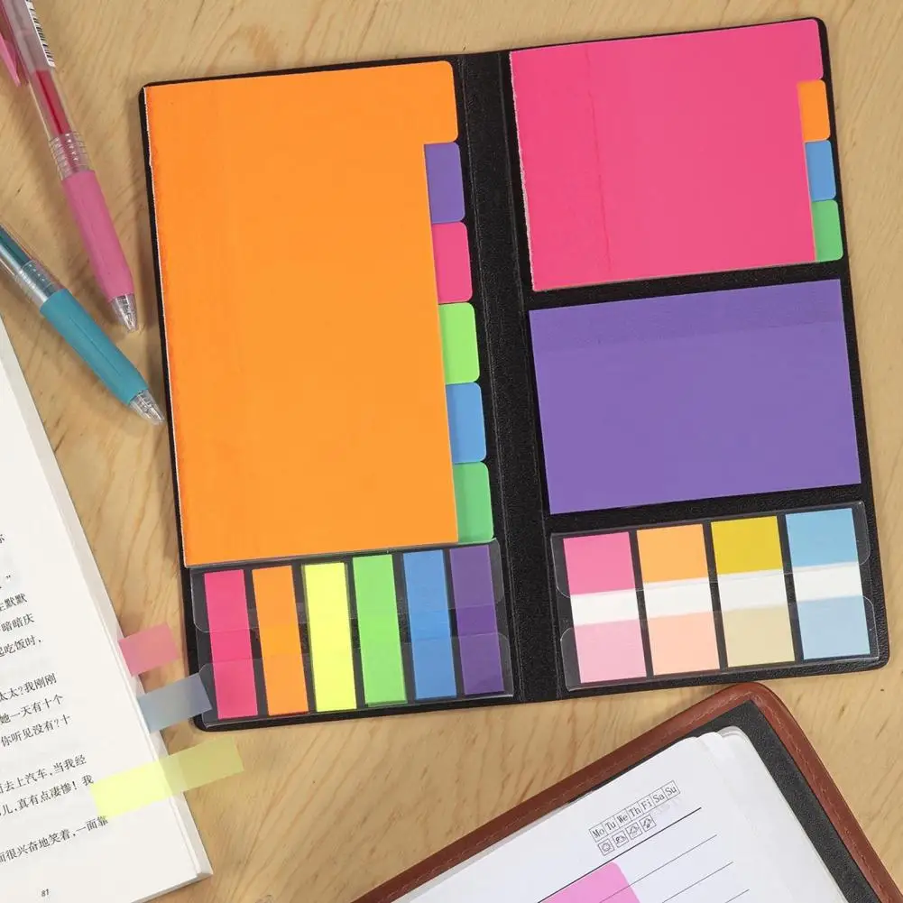 ชุดโน้ตกาวน้ำหนักเบาใช้งานง่ายชุดกระดาษโน้ตหลากสีกันน้ำสำหรับบ้านสำหรับธุรกิจ