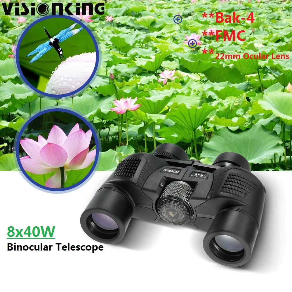 

Visionking 8x40 Professional Porro Binocular Wild Angle Birdwatching Hunting Telescope Long Range Waterproof Guide Scope