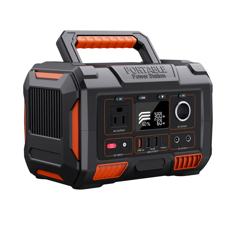 300W 270Wh Portable Solar Power Station With Jump Starter & Cigar Lighter US Standard Socket Energy Storage for RV