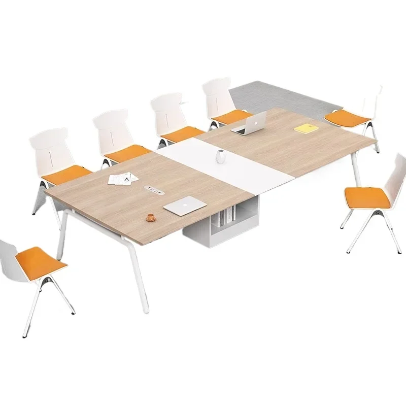 

Small conference table long table modern simple table and chair combination