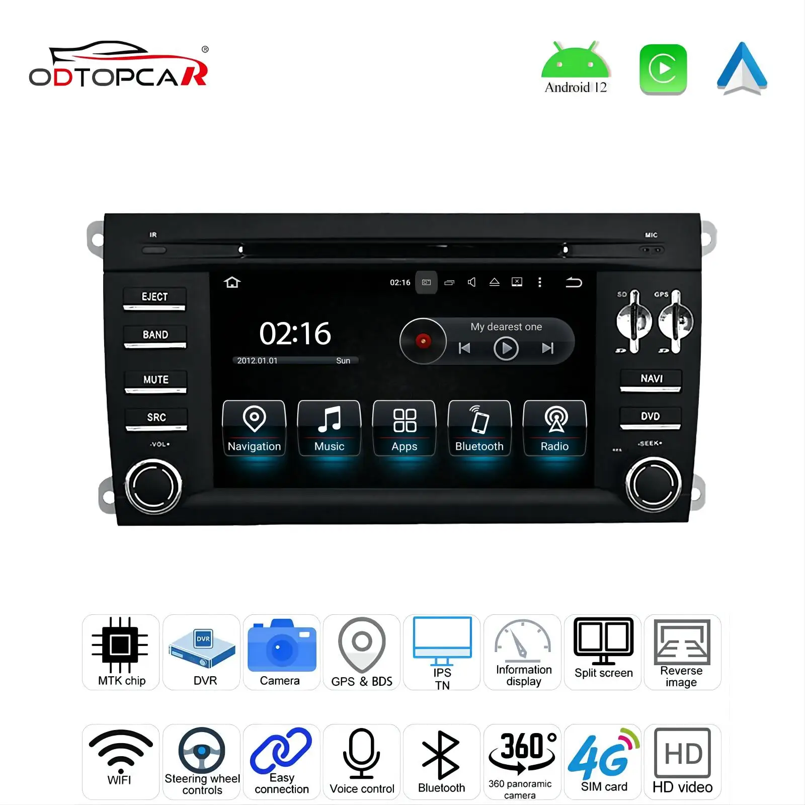 

For Porsche Cayenne Radio Android Bluetooth 7” Ekran dotykowy Car Stereo Upgrade Car GPS Aftermarket Navigation Stereo