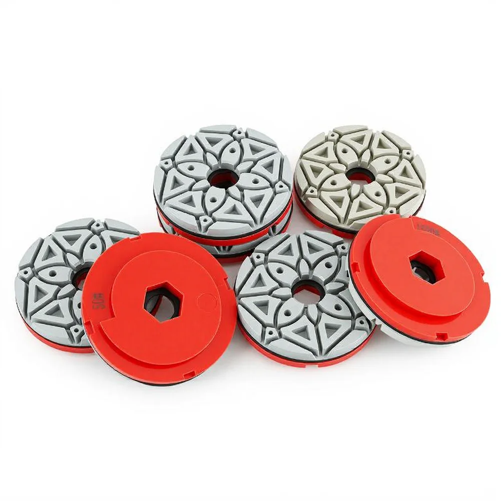 5 Inch 125mm Resin Grinding Wheel Snail Lock Edge Polishing Pad For Marble Granite Metal With Multiple Grits For Smooth Finish