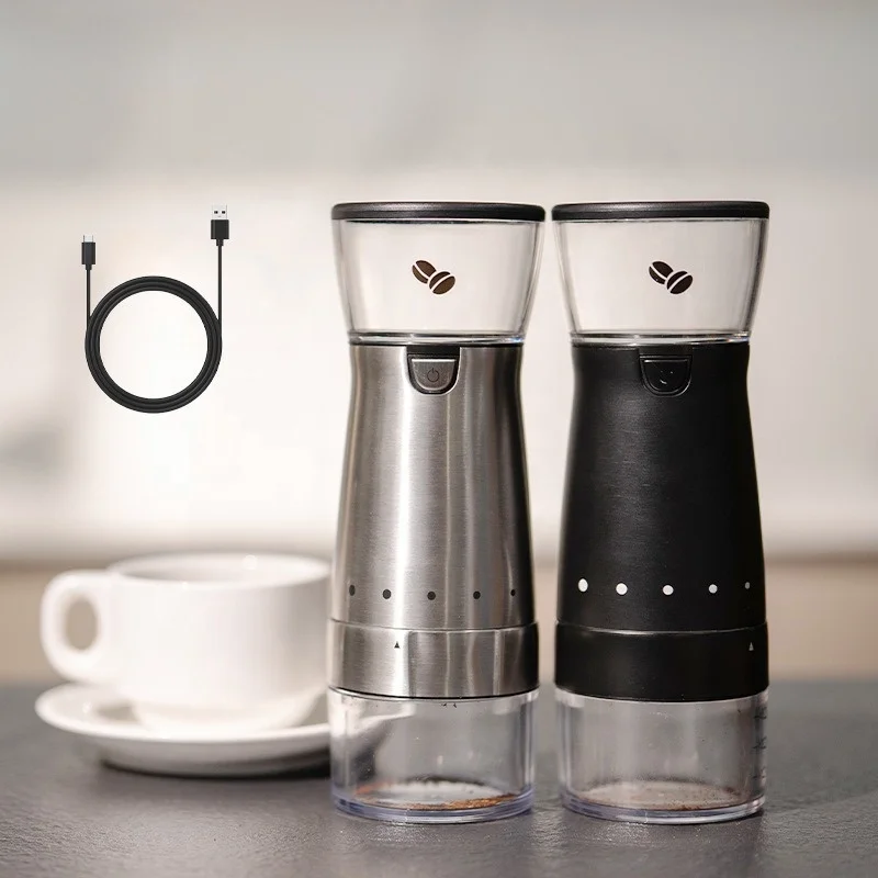 

Mini Portable Electric Coffee Grinder USB Rechargeable Household Must-Have Adjustable Burr Ceramic Grinding Core for Coffee Bean