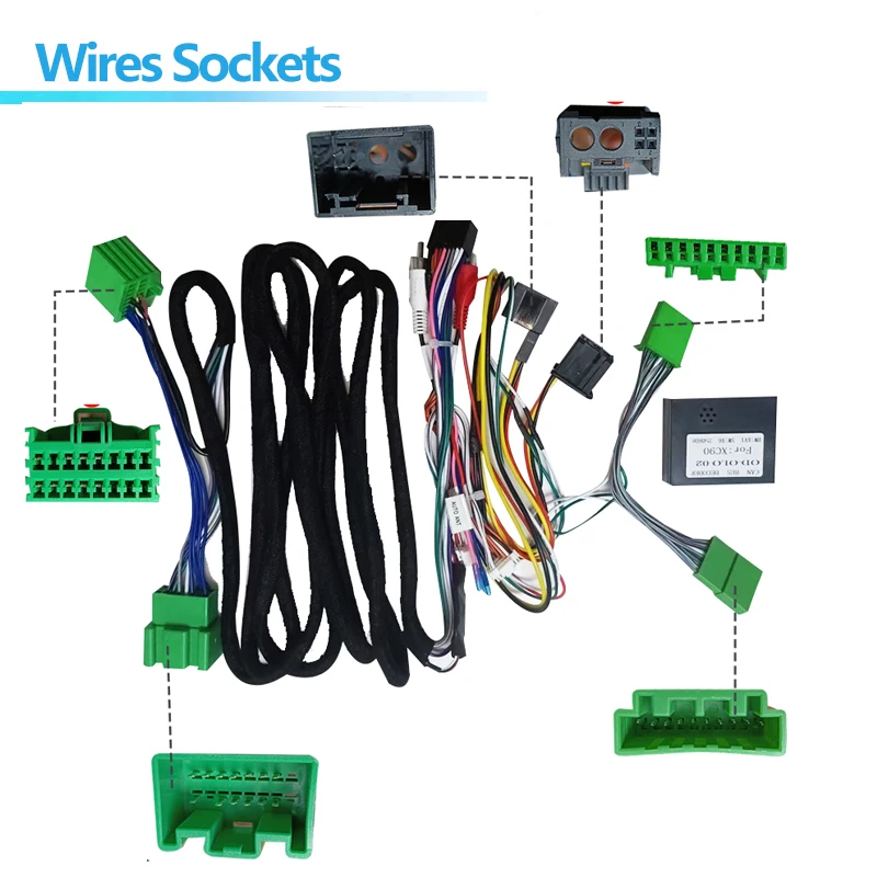 16pin Car Wiring Harness Adapter Canbus Box Decoder For 2004-2013 Volvo XC90 high Android Radio Plug Power Cable