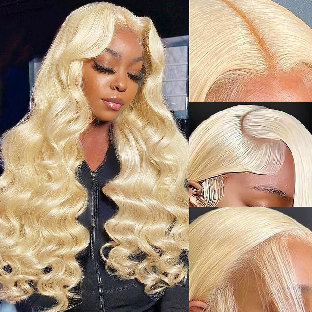 باروكة من شعر طبيعي أشقر للنساء 613 شعر مستعار بدانتيل أمامي مموج شعر بشري قبل قطعه 13x4 HD شعر مستعار أمامي من الدانتيل الشفاف