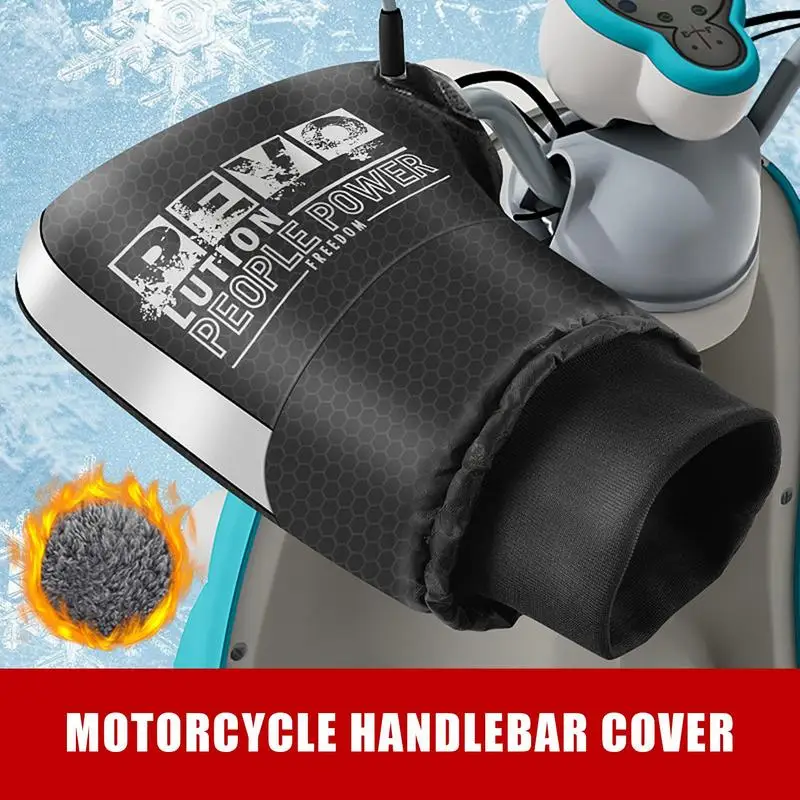 Snowmobile Handlebar Muffs Electric Motorcycle Handlebar Gloves Waterproof Handlebar Mitts Winter Thermal Gloves with Reflective