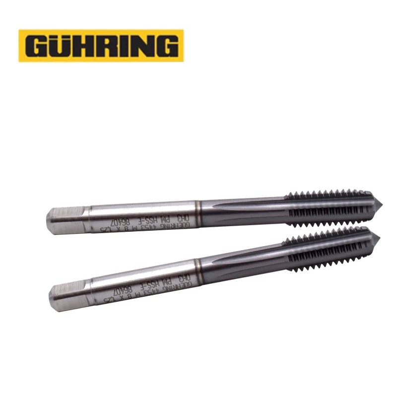 الألمانية الأصلي GUHRING 1 قطعة HSS-E-PM JIS القياسية مستقيم الناي الحنفية M3 M4 M5 M6 M8 M10 M12 برغي الموضوع الصنابير ل HRC 45 ° - 55 °