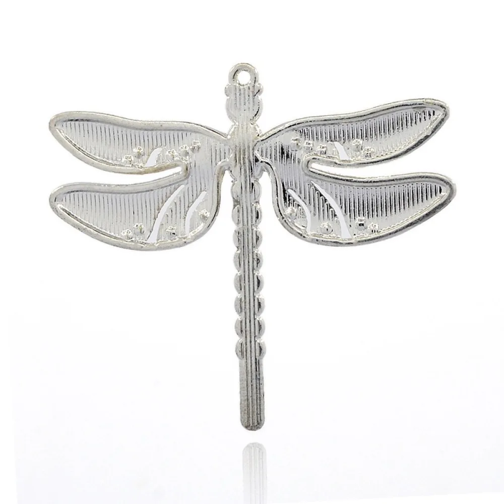 20Pcs Alloy Enamel Dragonfly Big Pendants with Crystal Rhinestone For DIY Handmade Jewelry Making Necklace Accessories 57x64x5mm
