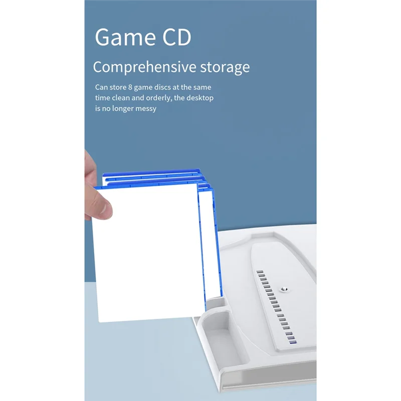 

M20K For PS5 Cooling Station With RGB Cooling Fan USB Interfaces Card Slot With Hard Drive/Remote Control/Disc Storage Durable W