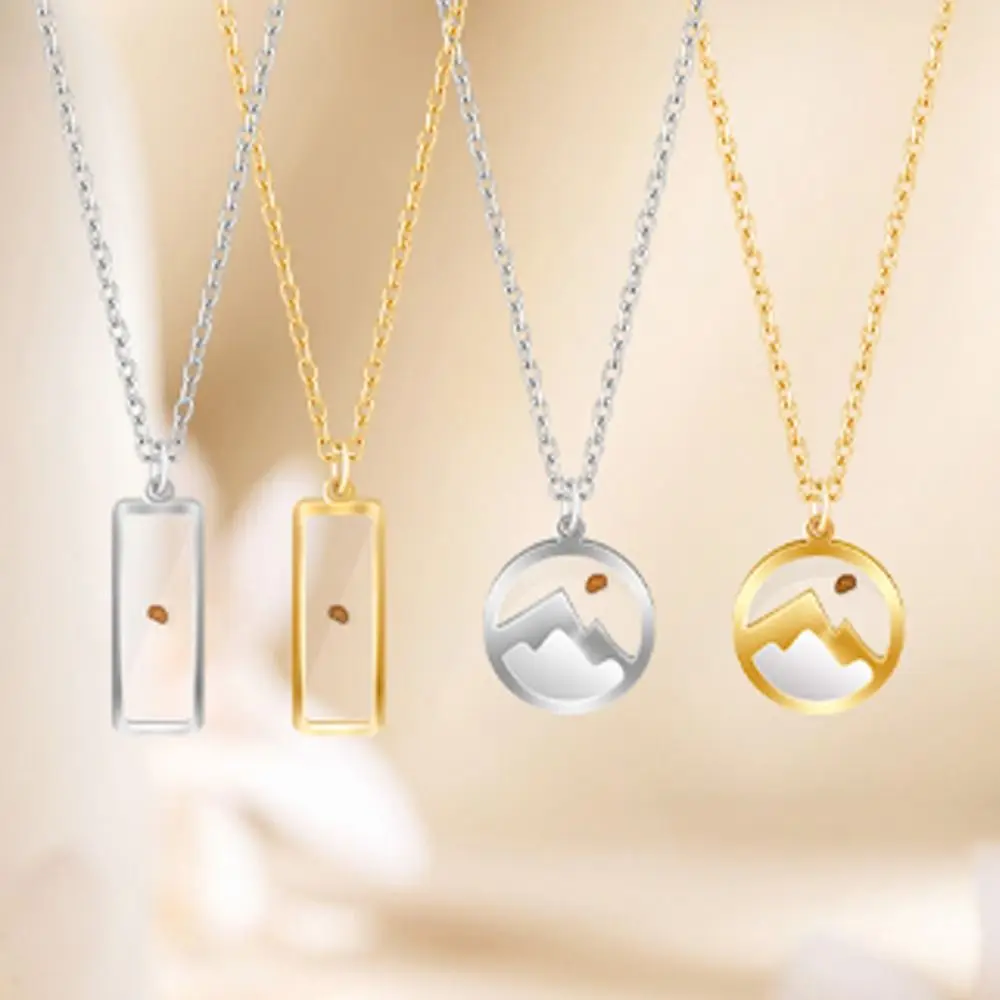 New Christian Gift Mustard Seed Gold Color Stainless Steel Pendant Rectangular Shape the Seed of Faith Chain
