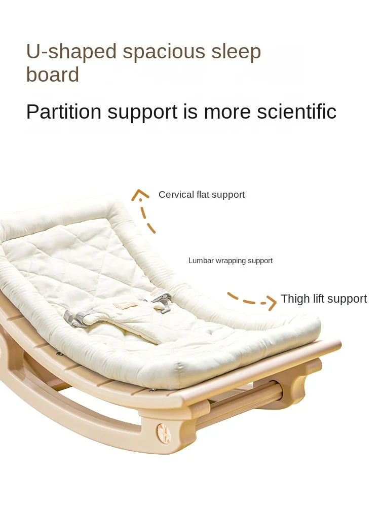Powiększona konstrukcja w kształcie litery U, bujany fotelik dla dzieci dziecko śpi fotel wypoczynkowy lekkie, bez elektrycznych krzeseł do kołysania
