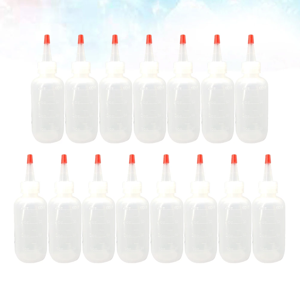 

15 Pcs Plastic Bottle Condiment Storage Sauce Squeeze Scale Bottles Kitchen Bar Supplies Easy Clean Safe Environmental