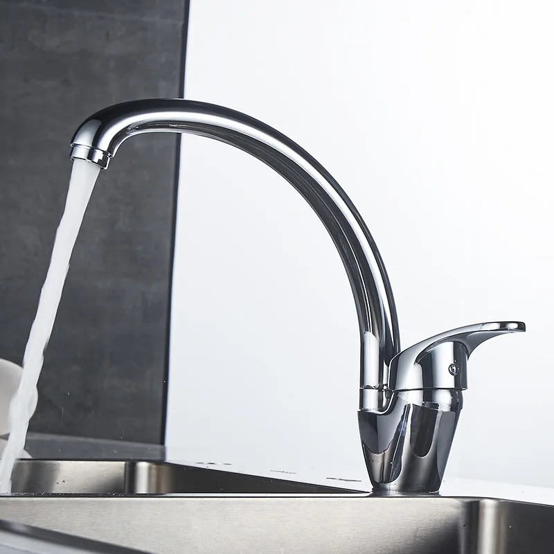 WashBasin Sink Mixer Tap Household Hot and Cold Water Kitchen Faucet Deck Mounted 360° Rotation Single Handle Faucet