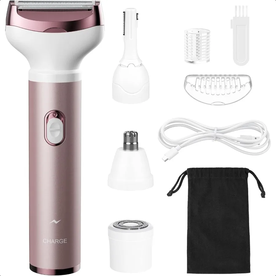 

Womens Electric Razor 4 in 1 Face Shaver for Women Facial Hair Remover for Women Electric Women Bikini Trimmers for Legs Travel