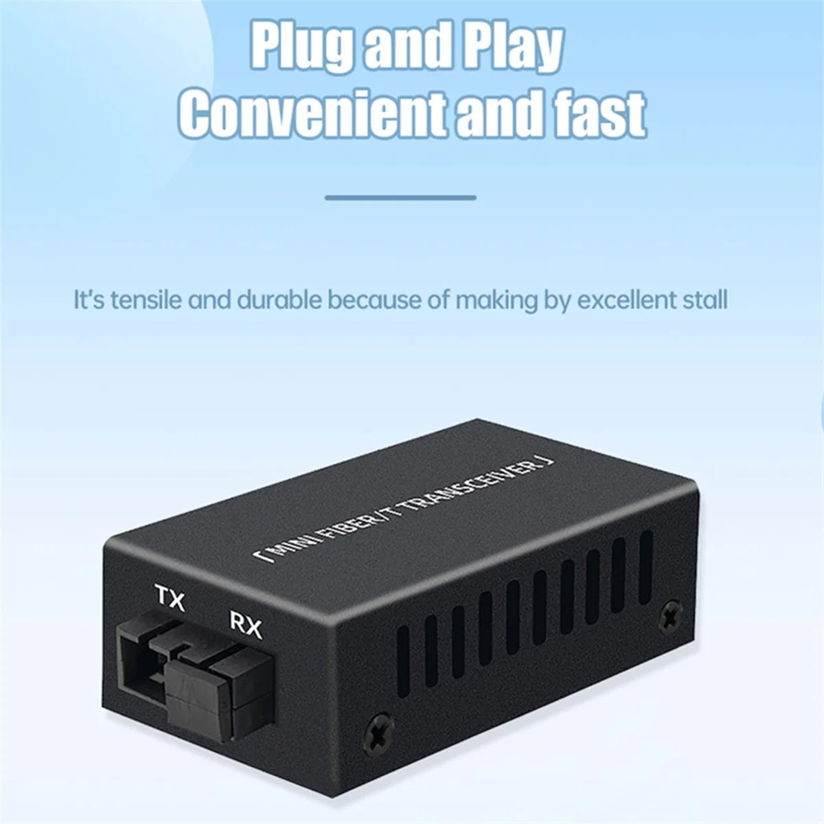 New Tech 10/100M Mini Fiber Media Converter Fibra Optic 20KM SC Connector Single Mode 155mbps Fiber Optical Transceiver EU-Plug