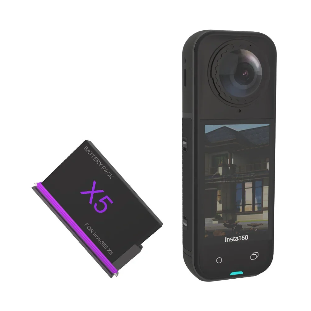 بطارية 2800 مللي أمبير 3.89 فولت + شاحن بفتحتين لكاميرا بطارية Insta360 X5 بطاريات عمل بانورامية لملحقات Insta360X5